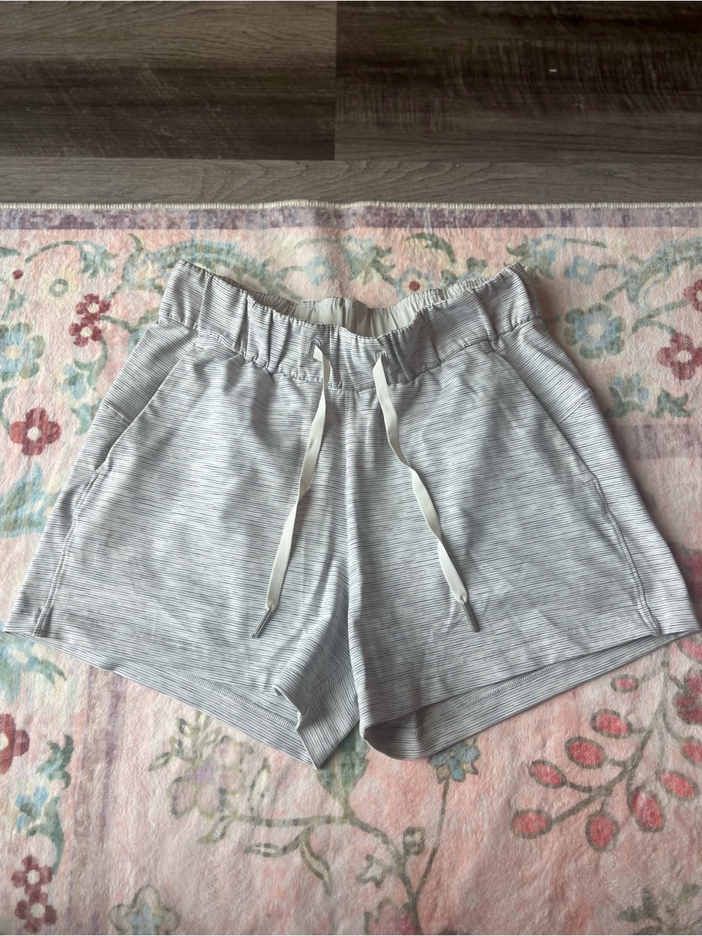 lululemon athletica Light Gray Heather Athletic Drawstring Shorts